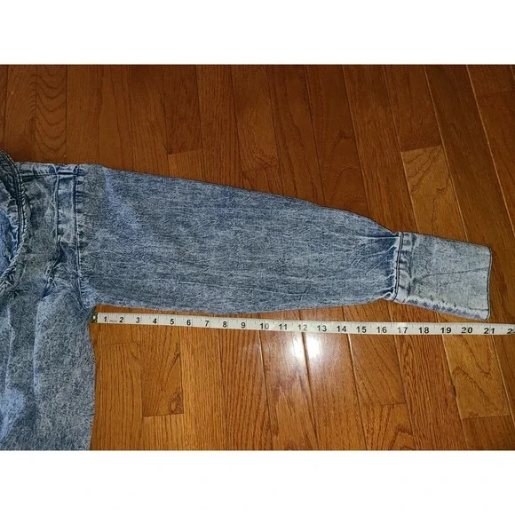 Free People Charlie Button Down Denim Shirt/Dress/Jacket Size Sm 100% Cotton - Picture 8 of 13